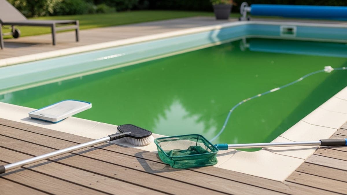 Eau verte piscine : la rattraper en 48 h, étape par étape